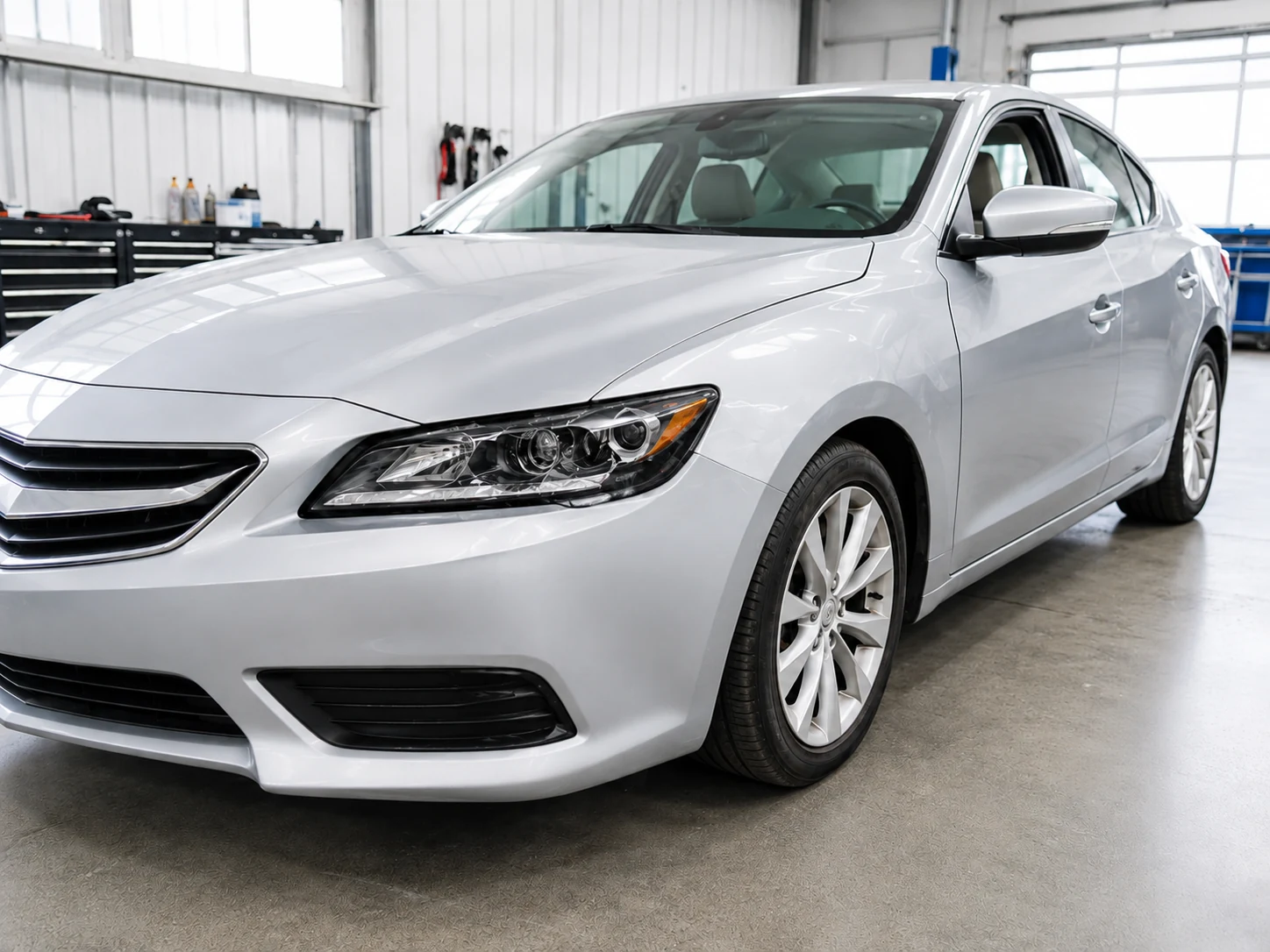 Silver vehicle fully repaired and polished